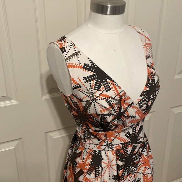 Banana Republic - Coral and brownish gray surplice dress - Size 2 - Picture 2 of 11